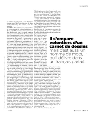 Le magazine.



                                                                                                                                                                                                     Mais il y a beaucoup plus d’images que de mots
                                                                                                                                                                                                     dans le livre de ces dix ans chez Lanvin. Un
                                                                                                                                                                                                     peu plus en réalité, puisqu’il a signé le 12 sep-
                                                                                                                                                                                                     tembre 2001, appelé par Mme Shaw-Lan
                                                                                                                                                                                                     Wang, la propriétaire taïwanaise de la maison.
                                                                                                                                                                                                     « Je suis arrivé en pensant que c’était la fin du
                                                                                                                                                                                                     monde. Le premier jour, c’était un dimanche, je me
                                                                                                                                            ••• sommes un petit groupe à nous donner des             suis enfermé dans les archives pour voir les robes
                                                                                                                                            signes de soutien. Karl Lagerfeld envoie des fleurs,     de Jeanne Lanvin, certaines datant des années
                                                                                                                                            Stella McCartney des ballons, moi, des                   1910, l’époque où elle régnait sur la mode. Je me
                                                                                                                                            macarons. »                                              suis dit que si j’avais été une femme mince, j’aurais
                                                                                                                                            Alber Elbaz, donc, entend qu’on le laisse dérou-         aimé porter ça », dit-il.
                                                                                                                                            ler son personnage de rondouillard élégant et            La couverture de l’ouvrage est recouverte du
                                                                                                                                            rêveur, foulard de soie autour du cou et pieds nus       gros-grain qui rappelle les « tics » stylistiques de
                                                                                                                                            dans des derbys de cuir. Il n’a pas de coach, de         la maison (avec les rubans et le zip apparent, re-
                                                                                                                                            tatouage et de muscles huilés. Il aime manger.           pris partout), dessinant
                                                                                                                                            Trop. Dans ses kilos, il y a aussi le poids du doute     une couture moderne
                                                                                                                                            et de l’anxiété qui ne l’ont jamais quitté. « Sans       et confortable. Poé-
                                                                                                                                            cela, on ne fait rien », dit-il. Il n’avoue qu’une ja-
                                                                                                                                            lousie: « Les gens plus minces. » Il raconte d’une
                                                                                                                                                                                                     tique pour les innom-
                                                                                                                                                                                                     brables fans ; chichi-              Il s’empare
                                                                                                                                                                                                                                         volontiers d’un
                                                                                                                                            voix douce et traînante, à la fois cotonneuse et         teuse pour les
                                                                                                                                            légèrement inquiète. Il faut l’entendre murmu-           quelques-uns qu’elle
                                                                                                                                            rer « je suis Alber. Alber de chez Lanvin ». Tout        laisse froids. Dans le
                                                                                                                                            concourt à faire fondre l’interlocuteur. Mais l’œil
                                                                                                                                            derrière les lunettes cerclées de noir, version mo-
                                                                                                                                                                                                     livre, il y a aussi des
                                                                                                                                                                                                     pages blanches car                  carnet de dessins
                                                                                                                                                                                                                                         mais c’est aussi un
                                                                                                                                            derne de celles d’Aristote Onassis, se révèle vite       c’est par elles que tout
                                                                                                                                            vif et scrutateur. Intelligent. Redoutablement.          commence. Et des di-
                                                                                                                                            Certains disent qu’il est un faux gentil. Lui, sans      zaines de photos qui
                                                                                                                                            qu’on lui pose la question, prévient: « Je suis exi-
                                                                                                                                            geant avec moi. Donc exigeant avec les autres. »
                                                                                                                                                                                                     disent le travail, de la
                                                                                                                                                                                                     collection d’hiver en               homme de mots,
                                                                                                                                                                                                                                         qu’il délivre dans
                                                                                                                                            Pourtant l’équipe qu’il a formée est restée stable       l’occurrence: les mains
Benjamin Lowy/Getty Images. Eric Ryan Getty Images. Jamie McCarthy/Getty Images/AFP. Benjamin Lowy/Getty Images x 2. Philippe Leroux/Sipa




                                                                                                                                            depuis les débuts, « malgré les chasseurs de tête qui    des dames ou des mes-
                                                                                                                                            rôdent ». « On ne m’a pas beaucoup quitté », dit         sieurs de l’atelier, les
                                                                                                                                            celui qui ne cherche qu’à « être aimé ».
                                                                                                                                            Il s’empare volontiers d’un carnet pour redessi-
                                                                                                                                            ner les robes d’une collection ancienne mais
                                                                                                                                                                                                     photocopieuses, les
                                                                                                                                                                                                     poubelles qui débor-
                                                                                                                                                                                                     dent de capsules de
                                                                                                                                                                                                                                         un français parfait.
                                                                                                                                            c’est aussi un homme de mots. Qu’il délivre              café… « Je ne voulais
                                                                                                                                            dans un impeccable français tout en s’excusant           pas une rétrospective parce qu’on dresse un bilan
                                                                                                                                            avec des airs de coquette de ses – rares – fautes.       quand on se retire, dit-il. Je voulais un reality-
                                                                                                                                            « Normal »… il est né à Casablanca, a grandi à           show, le show de la réalité de ces modélistes, de ces
                                                                                                                                            Tel-Aviv, où il a accompli son service militaire         tailleurs, de ces stylistes qui viennent tous les jours
                                                                                                                                            avant de faire ses armes à New York au côté du           en métro réaliser des robes si chères. Leur prix est à
                                                                                                                                            couturier Geoffrey Beene, un monument de la              la mesure du travail de recherche et de coupe. Nous
                                                                                                                                            bonne société américaine. Quand il est arrivé            sommes aussi une des dernières maisons, avec Cha-
                                                                                                                                            chez Saint Laurent à la fin des années 1990,             nel et Hermès, à fabriquer en France. » Même s’il
                                                                                                                                            choisi par Pierre Bergé [actionnaire du Monde]           avoue ensuite que certaines broderies sont,
                                                                                                                                            pour dessiner le prêt-à-porter alors qu’« Yves »         comme souvent, réalisées en Inde.
                                                                                                                                            se consacrait à la haute couture, il avait déclaré       « Quand le travail est fini, la robe me quitte.
                                                                                                                                            vouloir faire des « robes pour que les femmes            Mais je reste sa mère. » La mère. Et pas le père.
                                                                                                                                            puissent reprendre du dessert ». Depuis, il a            Il y tient.Ainsi il se souvient d’un voyage à New
                                                                                                                                            commis des centaines de saillies, ce qui le place        York. « Nous allions présenter une collection. Les
                                                                                                                                            dans la catégorie « créateur qui parle », à mi-          vêtements étaient emballés dans des boîtes mais les
                                                                                                                                            chemin entre le fiévreux Yves Saint Laurent et           formulaires n’étaient pas remplis correctement.
                                                                                                                                            le cinglant Karl Lagerfeld. Moins tourmenté              Nous voilà bloqués à la douane de l’aéroport
                                                                                                                                            que le premier et moins méchant que le second.           JFK avec nos soixante boîtes. La responsable ne
                                                                                                                                            Un éditeur devrait songer à réunir les meilleures        tarde pas à arriver et me demande qui je suis un
                                                                                                                                            formules d’Alber Elbaz. Comme celle-ci: « Je             peu sèchement. Je lui réponds : “Je suis la mère de
                                                                                                                                            suis un genre de médecin. Le médecin prescrit aux        toutes ces boîtes.” Elle nous a laissés passer. »
                                                                                                                                            femmes du Tylenol [un analgésique]. Moi, je leur         Une réaction de maman. La maternité reste son
                                                                                                                                            donne une robe rouge. » Ou encore: « J’aime les          grand sujet. Quand sa mère adorée est morte, il
                                                                                                                                            vieilles, les jeunes, les ridées, les rondes. Pas seu-   y a quatre ans, il se souvient avoir fait une col-
                                                                                                                                            lement celles qui collectionnent les injections de       lection autour du ruban. « C’était le fil, le lien, le
                                                                                                                                            Botox et dont la poitrine va d’ici [chez Lanvin,         cordon. » Alber Elbaz ne compte plus ses an-
                                                                                                                                            au 22, rue du Faubourg-Saint-Honoré] à la                nées d’analyse.
                                                                                                                                            place Vendôme. » Soit 500 mètres, au bas mot.            Lanvin, d’Alber Elbaz, Steidldangin, 688 p., 320 €

                                                                                                                                            3 mars 2012                                                                                                                 - 81
 