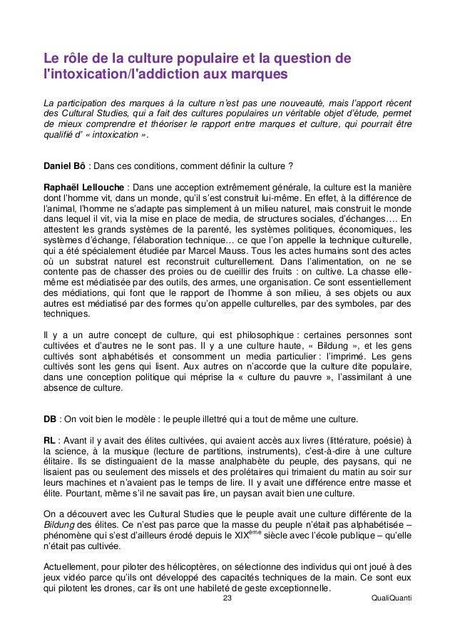 la culture de branchement élite quotidienne
