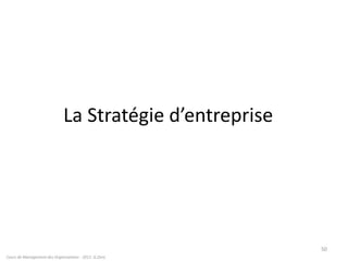 La Stratégie d’entreprise
Cours de Management des Organisations - 2011- G.Zara
50
 