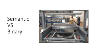 Semantic
VS
Binary
 