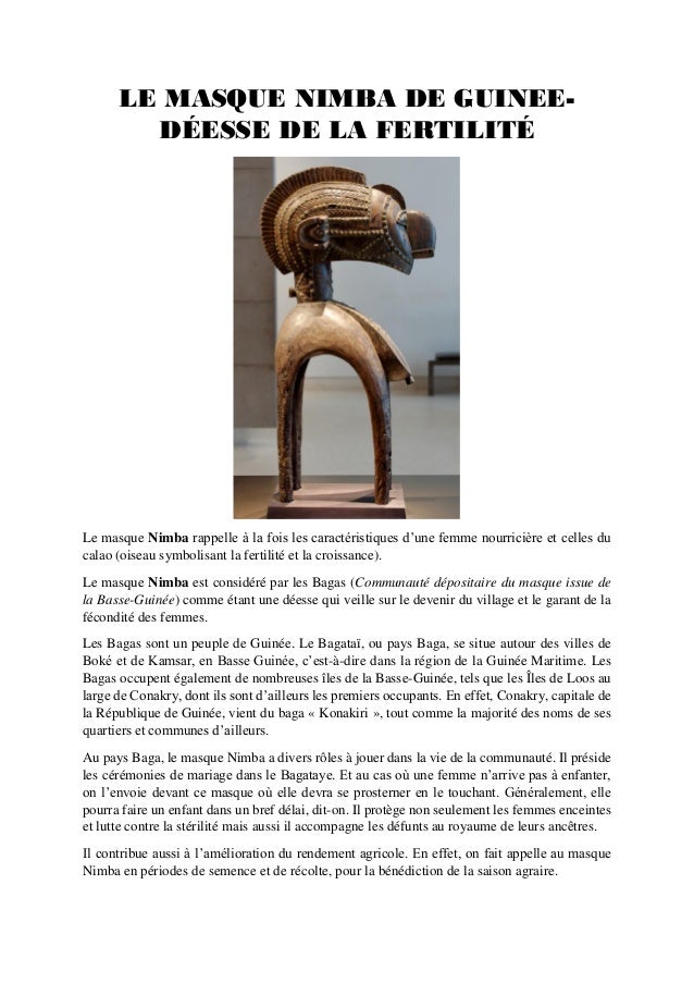 Le masque nimba de guinee