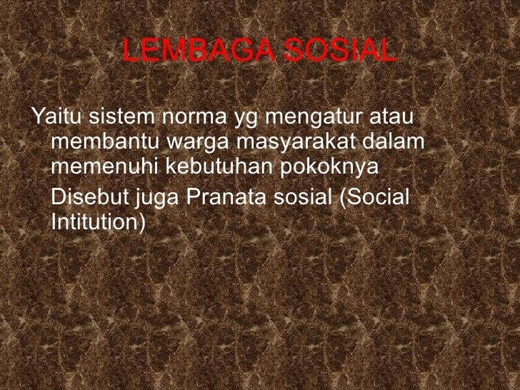 Lembaga Sosial