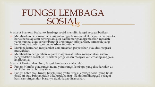 Fungsi Lembaga Sosial Adalah Brainly Fungsi Lembaga Sosial Adalah Brainly