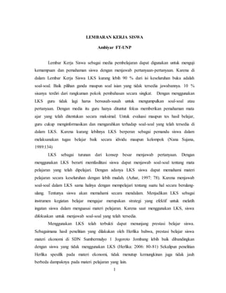 Lembaran Kerja Siswa Lks Format Asesmen