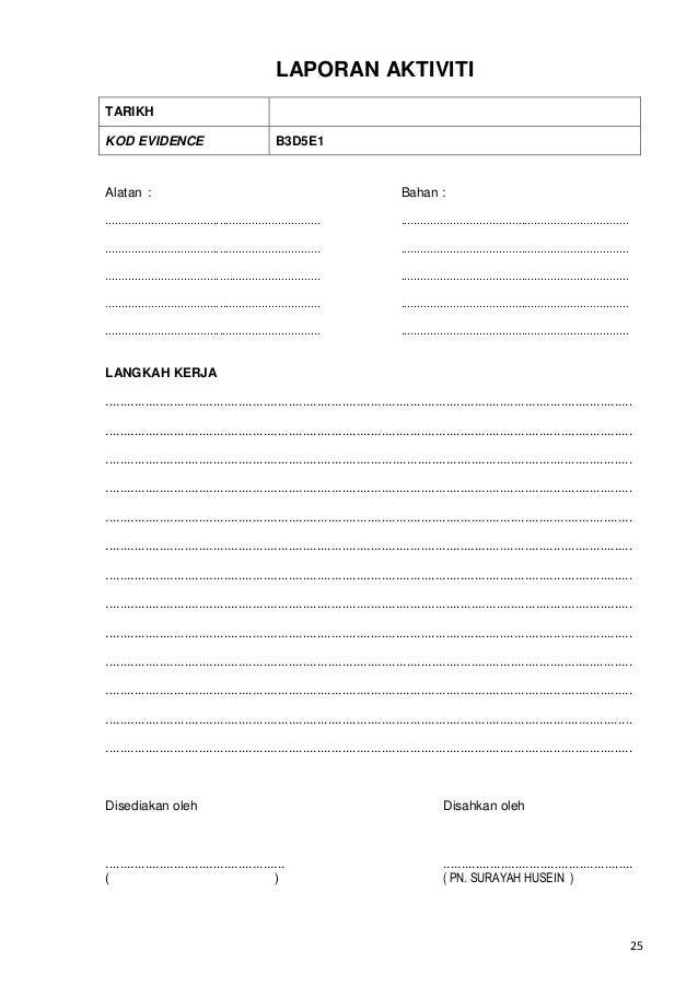 Lembaran evidence teras ting 1