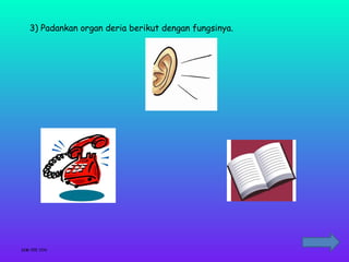 3) Padankan organ deria berikut dengan fungsinya.




SIM YEE YIN
 