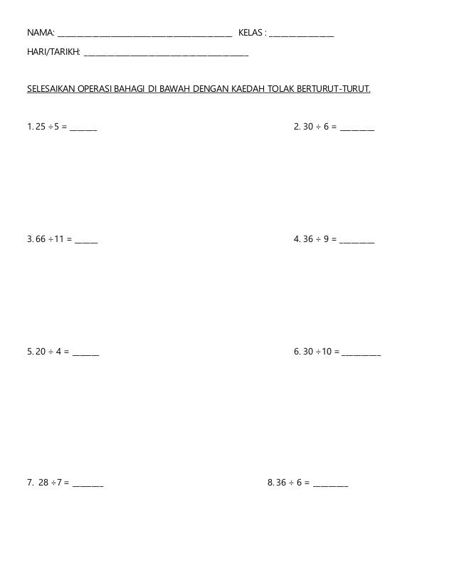 Lembaran Kerja Bahagi Thn 2