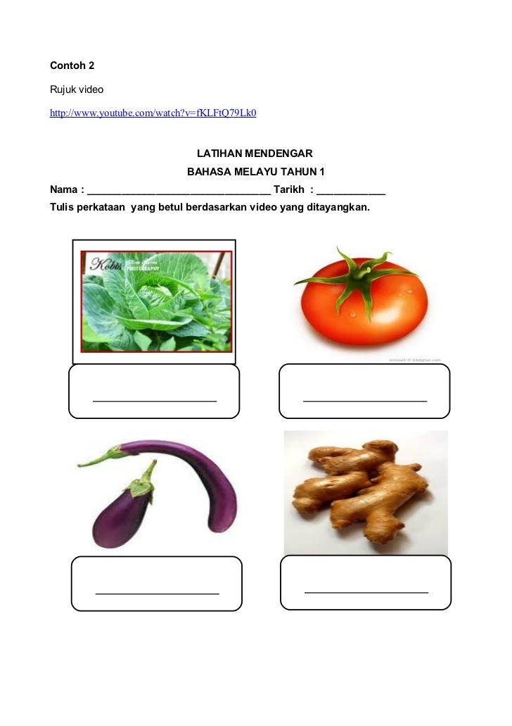 Lembaran Kerja Prasekolah Tema Sayur-Sayuran - Tema Sayur Sayuran