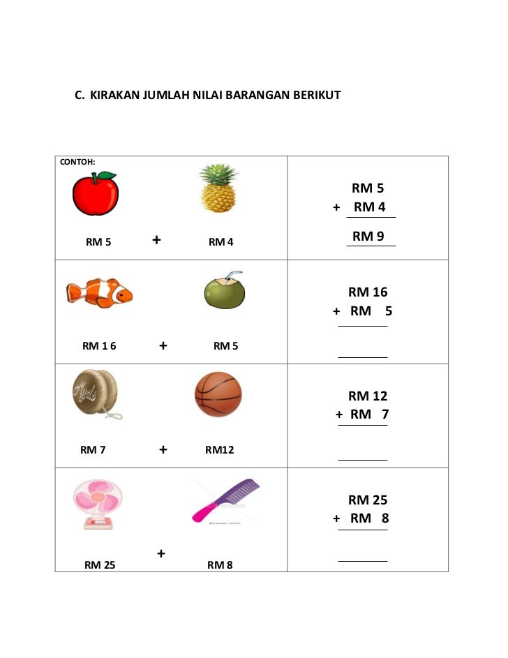 Soalan Matematik Tahun 3 Tajuk Wang - Persoalan p