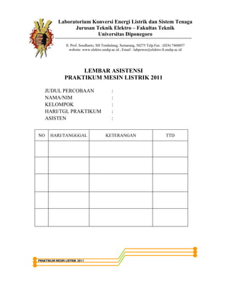 Lembar asistensi ml 2011