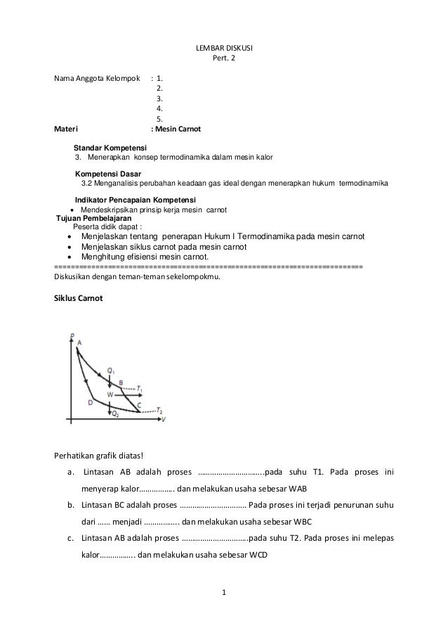 Lembar diskusi siklus carnot