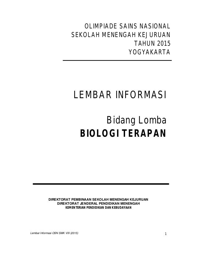Lembar informasi biologi terapan