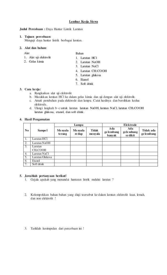 Lembar kerja siswa