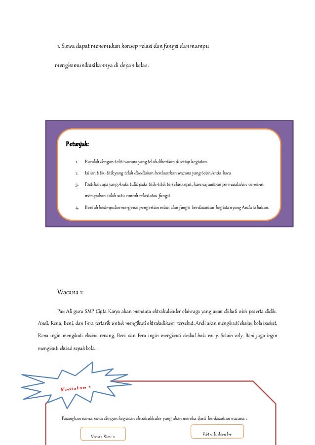 LKPD materi relasi dan fungsi LKPD materi relasi dan fungsi