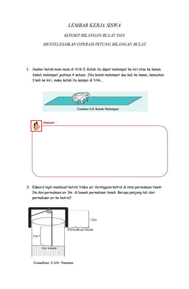 Lembar Kerja Siswa Kelas 7 Tentang Bilangan Bulat