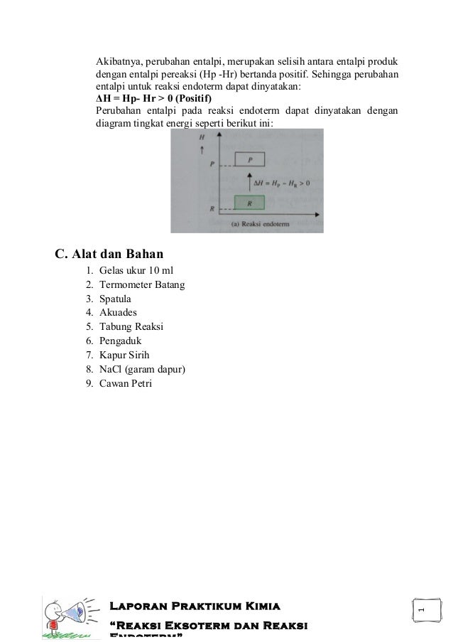 Reaksi Eksoterm dan Reaksi Endoterm (Laporan Praktikum)