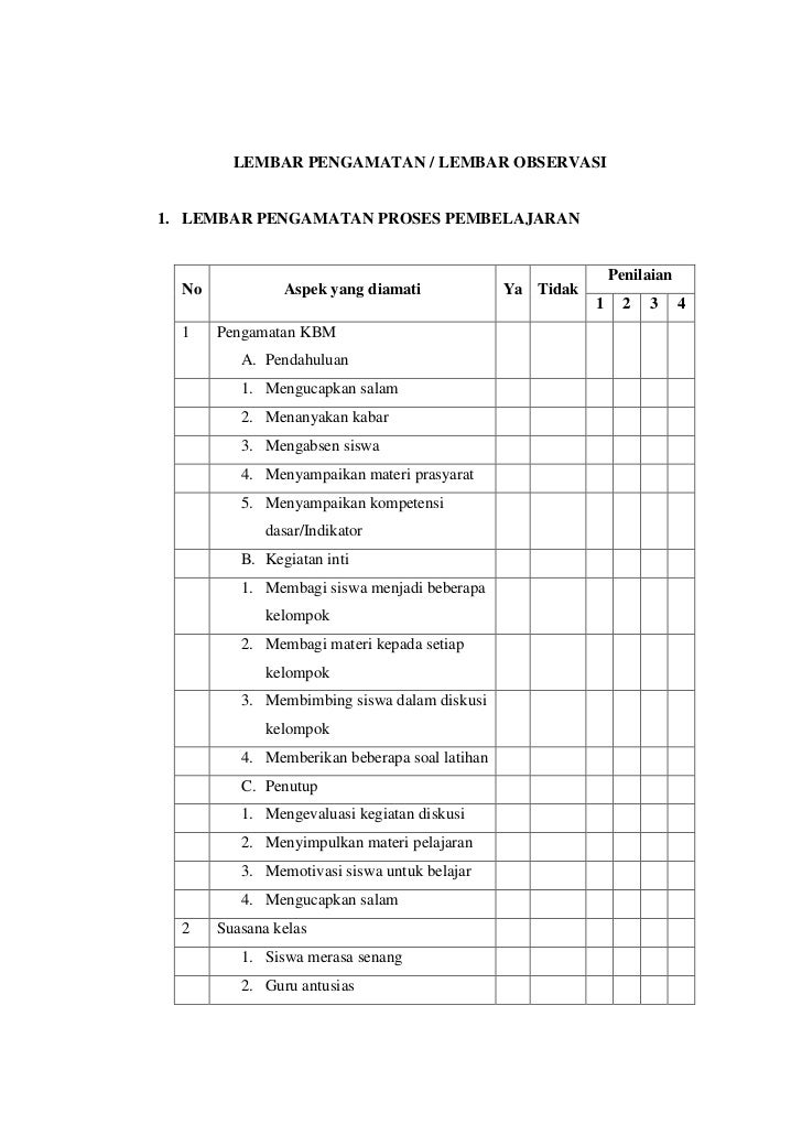 LEMBAR PENGAMATAN PTK BERJUDUL