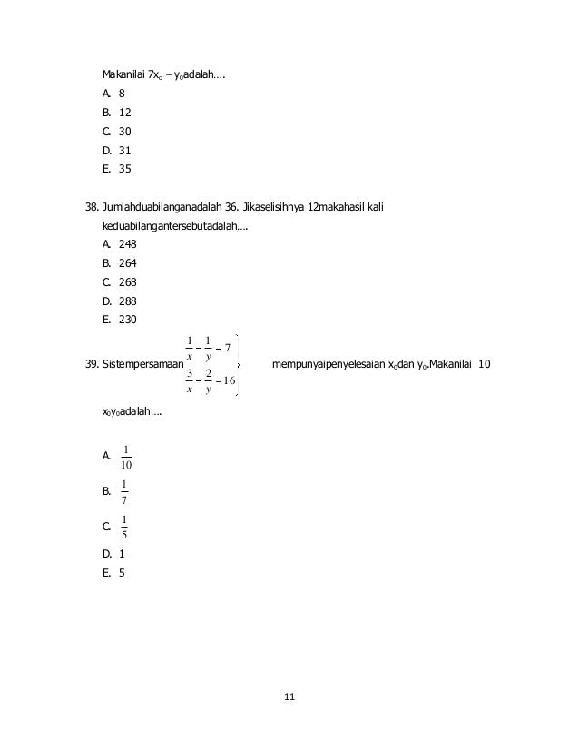 Lembar soal matematika kelas x paket b