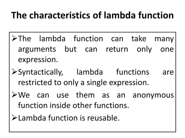 Python Lambda Function | PPTX