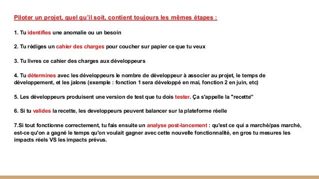Le metier de chef de projet