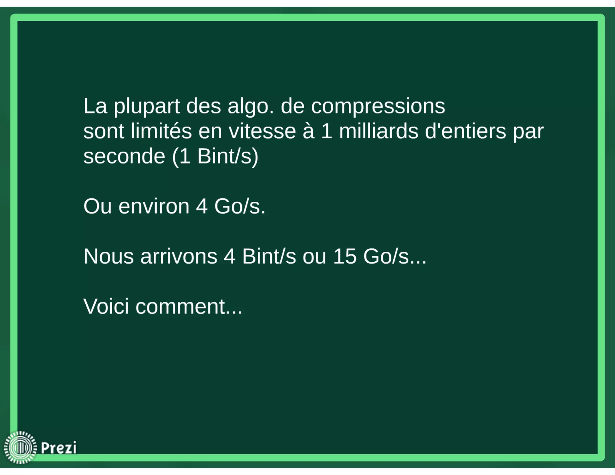 La vectorisation des algorithmes de compression 