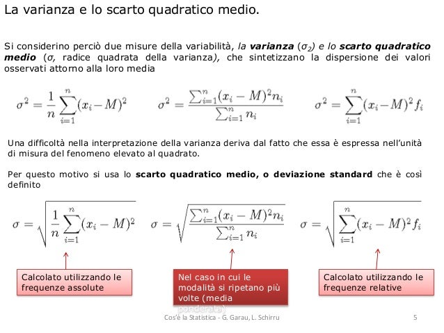 Cos è Lo Scarto Quadratico Medio