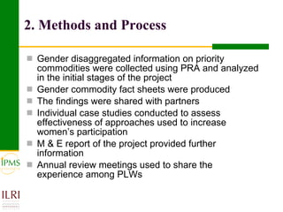 Strategies in increasing women’s participation in commodity value chain development: Lesson from IPMS experiences