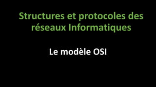 Structures et protocoles des
réseaux Informatiques
Le modèle OSI
 