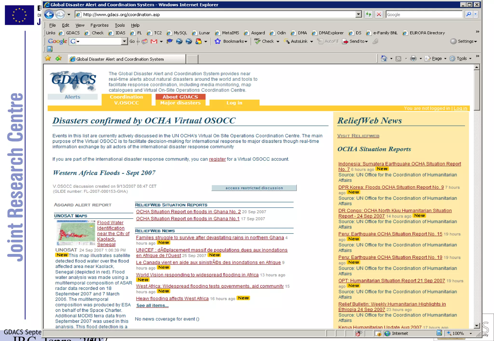 GDACS September 2007
 