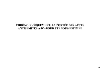 CHRONOLOGIQUEMENT, LA PORTÉE DES ACTES
 ANTISÉMITES A D’ABORD ÉTÉ SOUS-ESTIMÉE




                                          -106
 