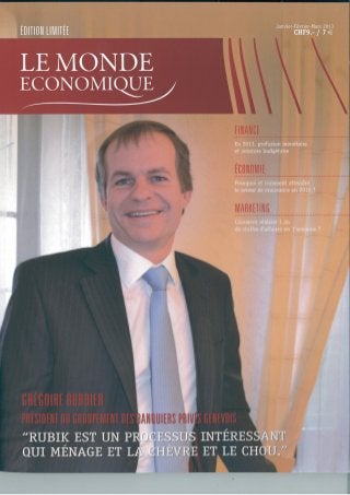 Le monde economique interview grégoire bordier janvier 2013