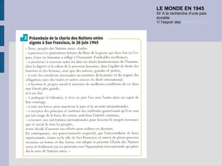 LE MONDE EN 1945 III/ A la recherche d’une paix durable 1/ l’espoir des  Nations Unies 