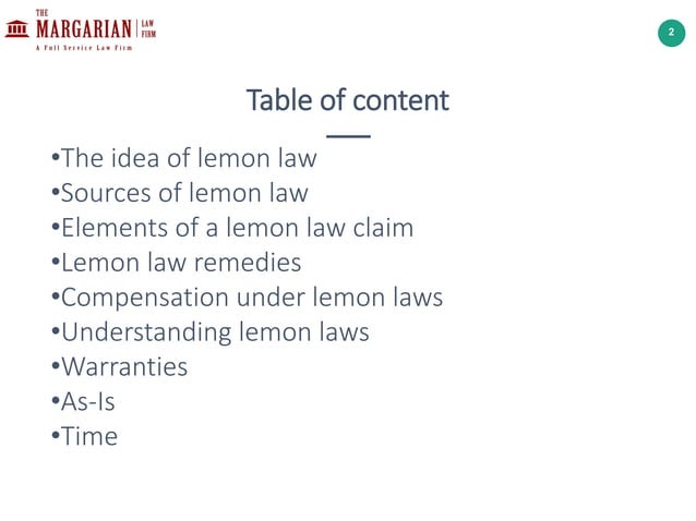 What is "The Lemon law"? | PPTX