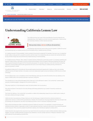 Lemon Law California time frame - Allen Stewart