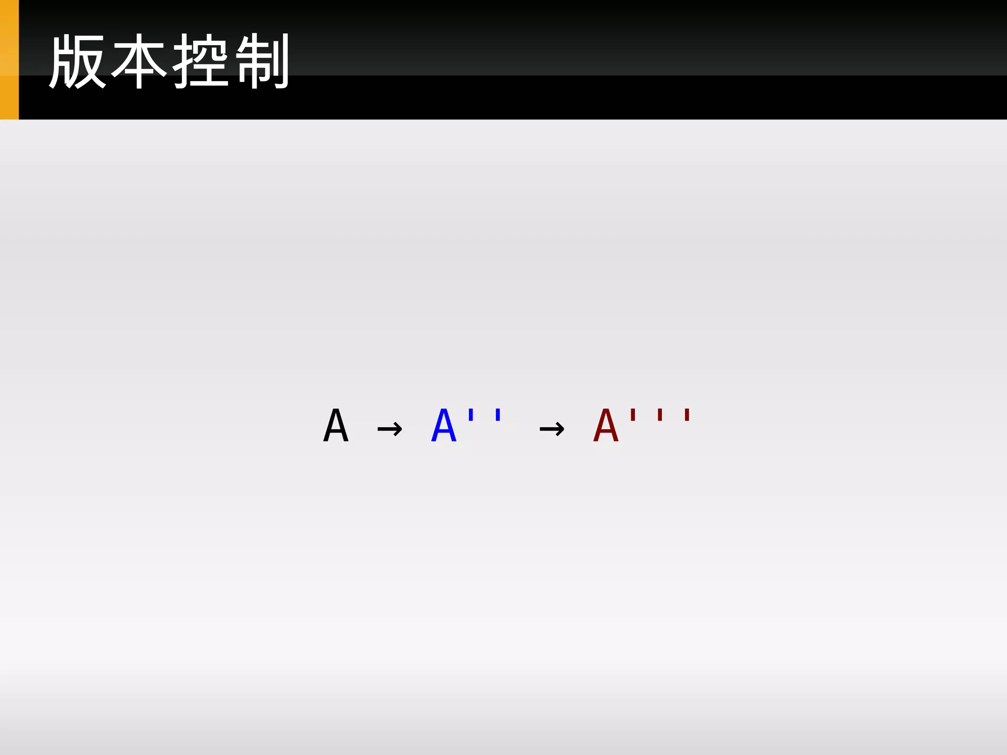 版本控制 A → A'' → A''' 