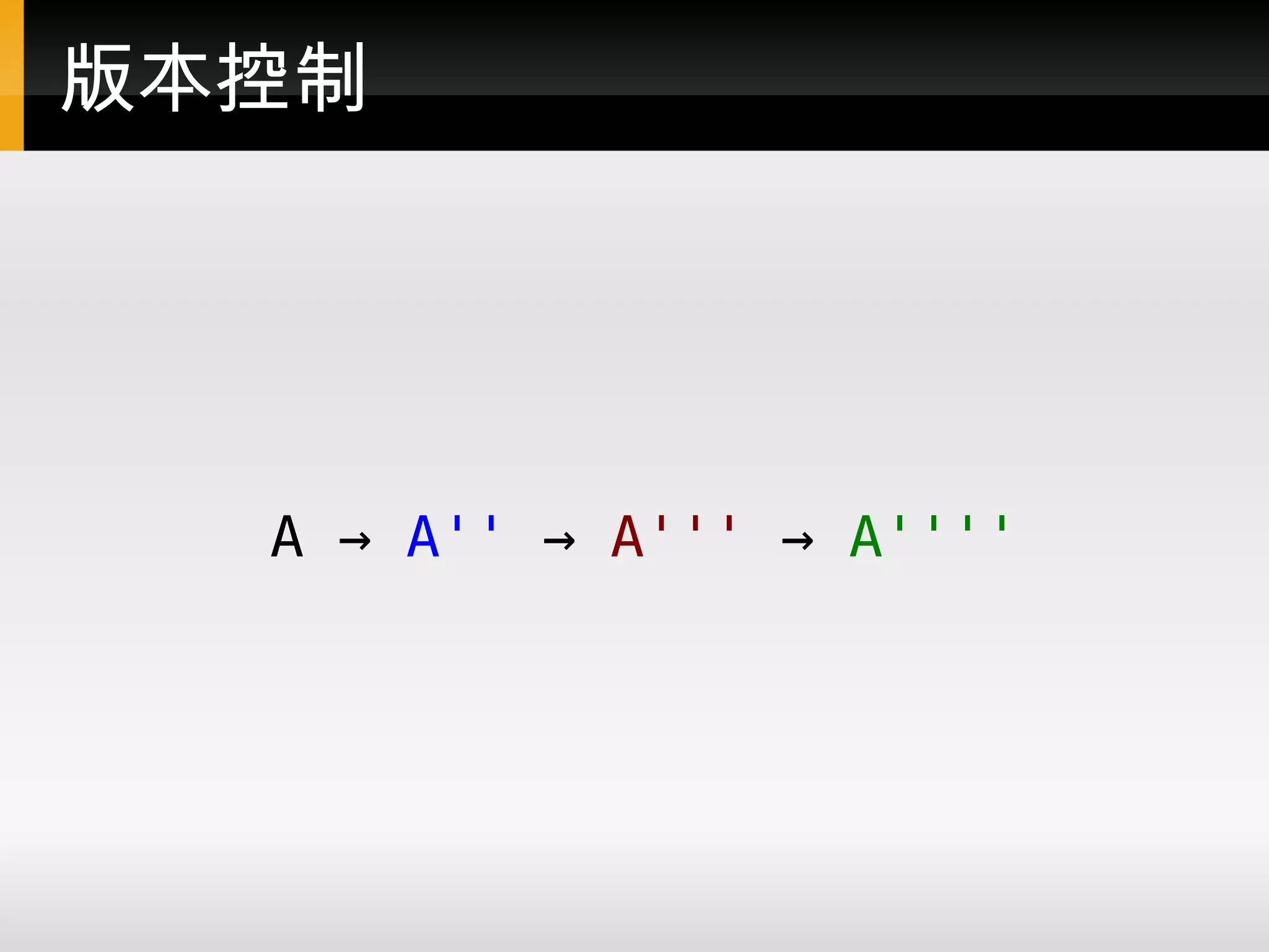 版本控制 A → A'' → A''' → A'''' 