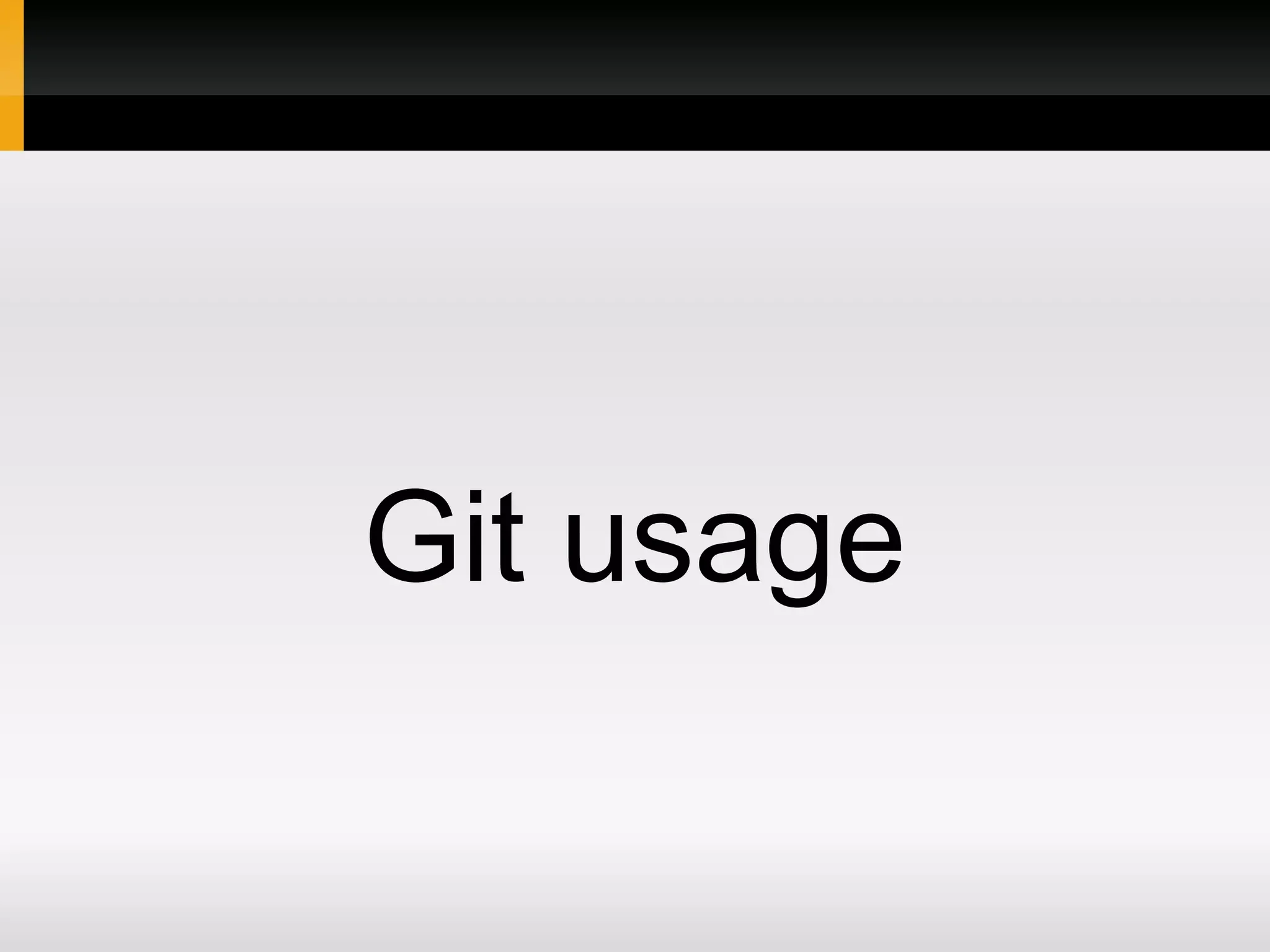 Git usage 