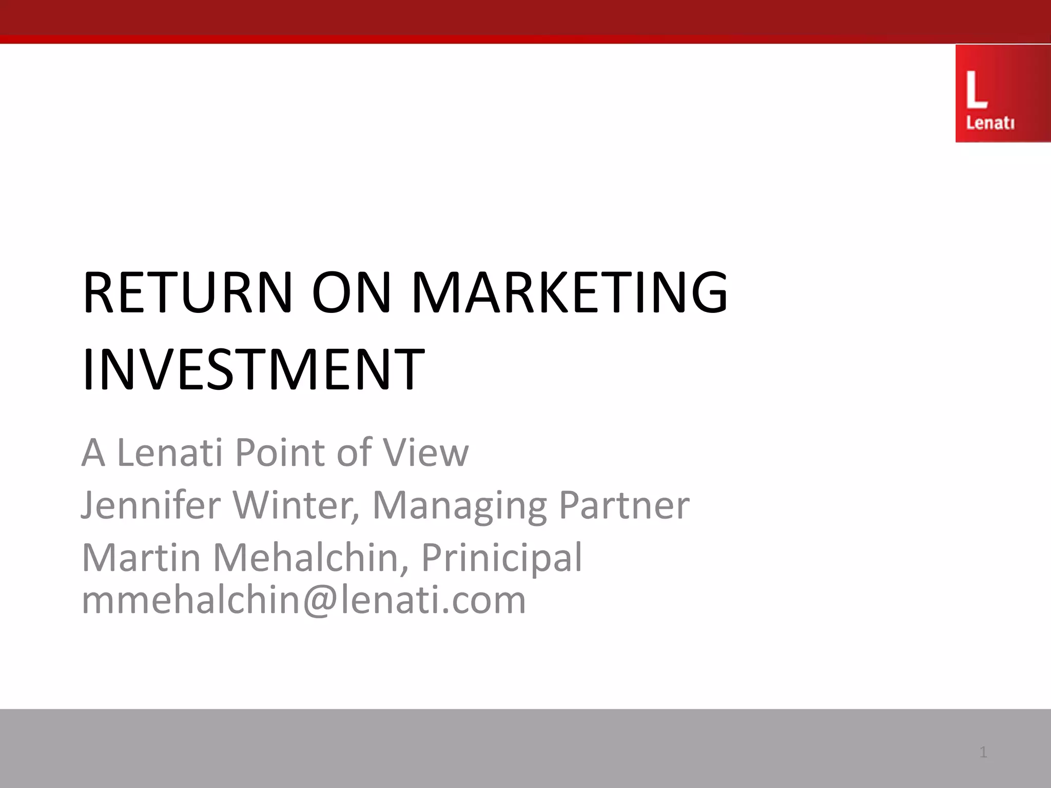 Return On Marketing Investment