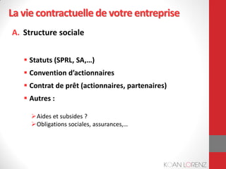 L'encadrement contractuel startup  by Koan-Lorenz