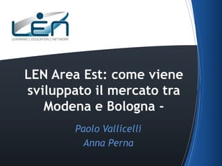 LEN Area Est: come viene
sviluppato il mercato tra
Modena e Bologna Paolo Vallicelli
Anna Perna

 