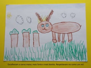 Escolheram o cervo maior, mais forte e mais bonito. Respeitavam-no como um rei!
 