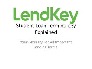 Student Loan Terminology
Explained
Your Glossary For All Important
Lending Terms!
 