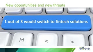 Confidential & Privileged Document
New opportunities and new threats
1 out of 3 would switch to fintech solutions
 