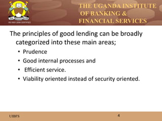 Good Lending Principles Lending unit 2 | PPTX