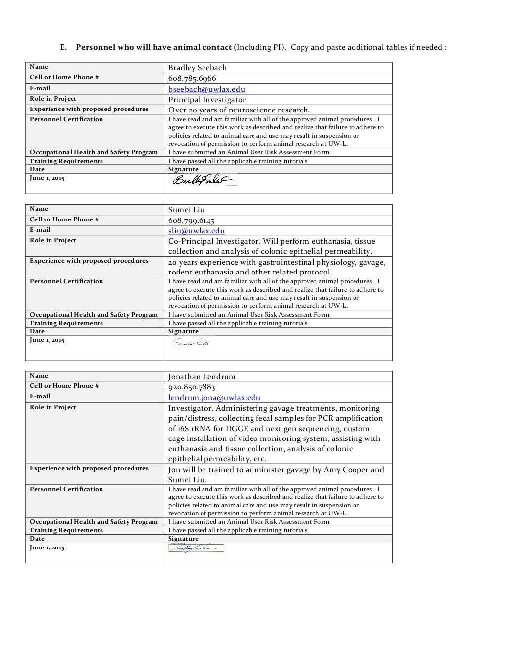 2015 IACUC Protocol for GLP Animal Study