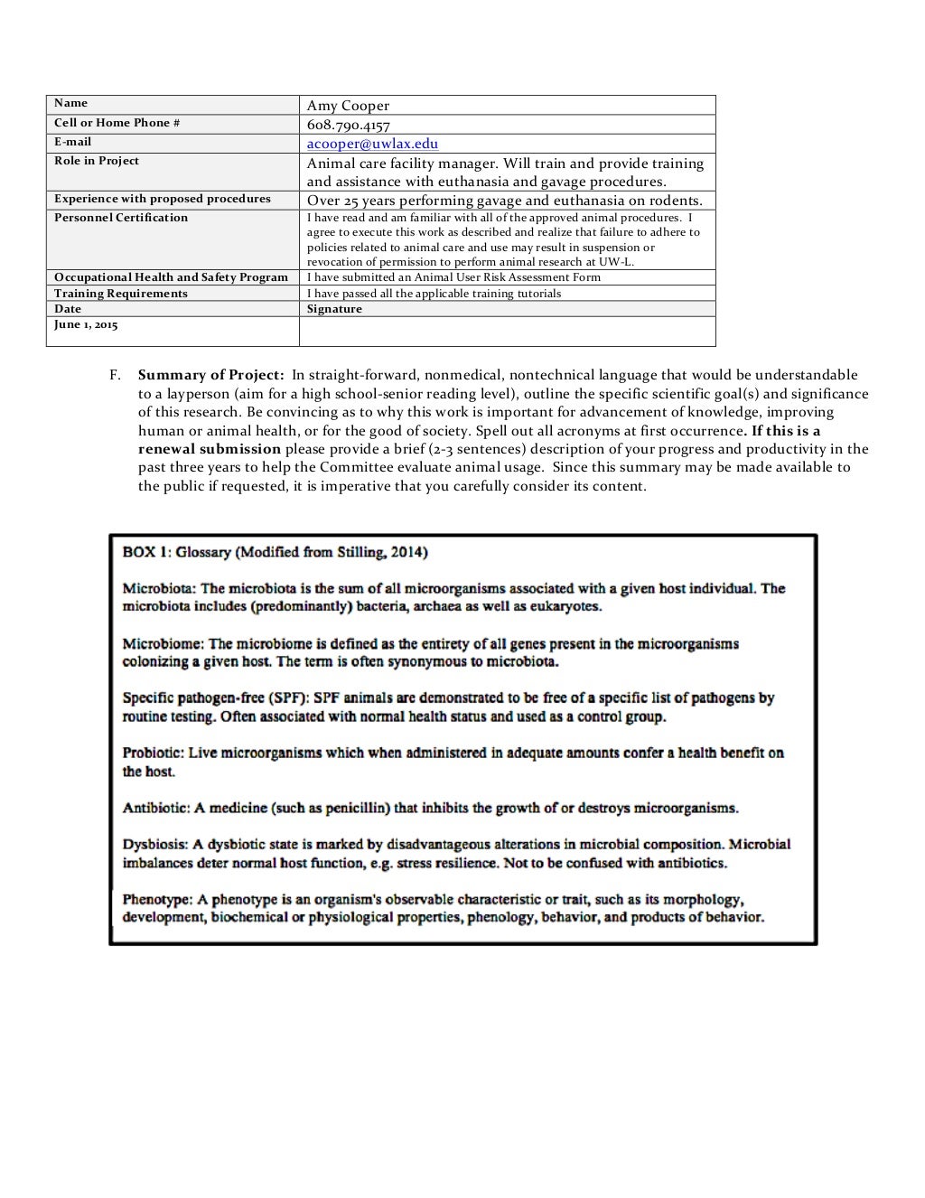 2015 IACUC Protocol for GLP Animal Study