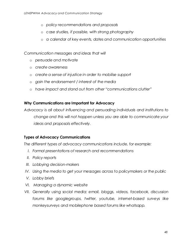 Advocacy and communication strategy final