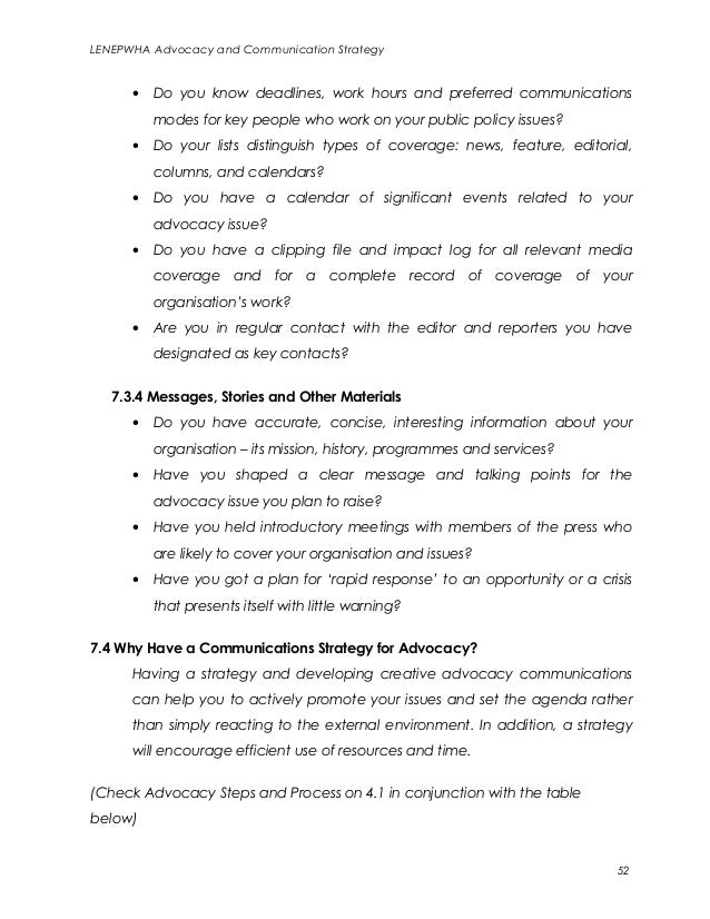 Advocacy and communication strategy final