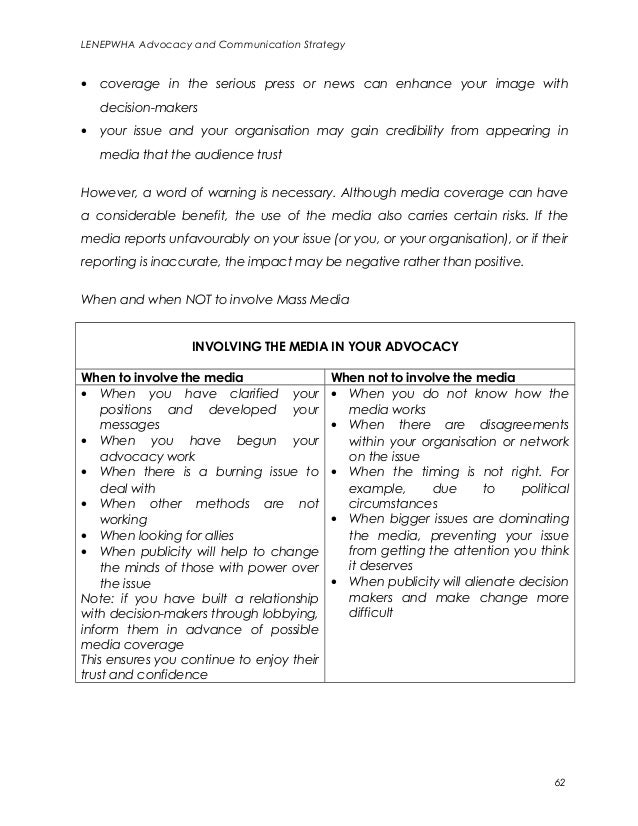 Advocacy and communication strategy final