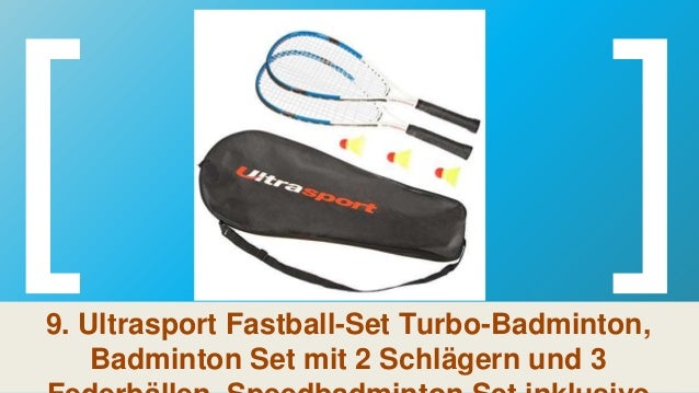 Badminton Set mit 2 Schl/ägern und 3 Federb/ällen ideal f/ür das schnelle Match zwischendurch Ultrasport Fastball-Set Turbo-Badminton Speedbadminton Set inklusive Tragetasche
